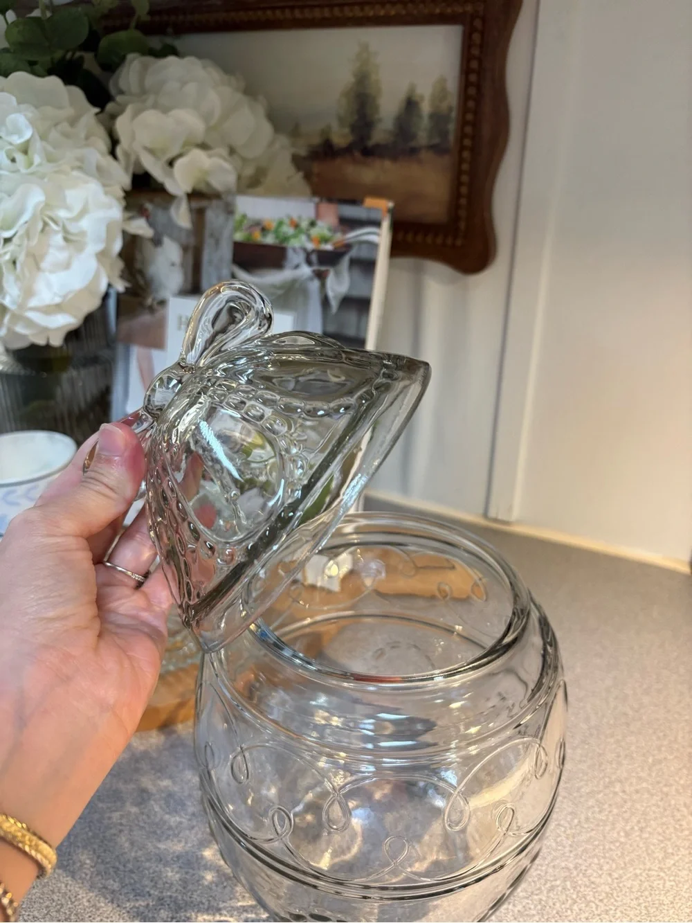 Glass Candy Jar with Decorative Lid